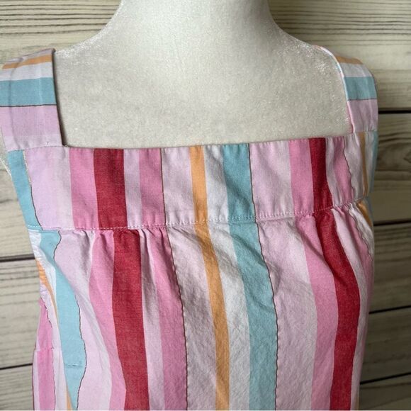 Talbots Pink Colorful Metallic Stripe Square Neck Tank Top - Picture 4 of 10